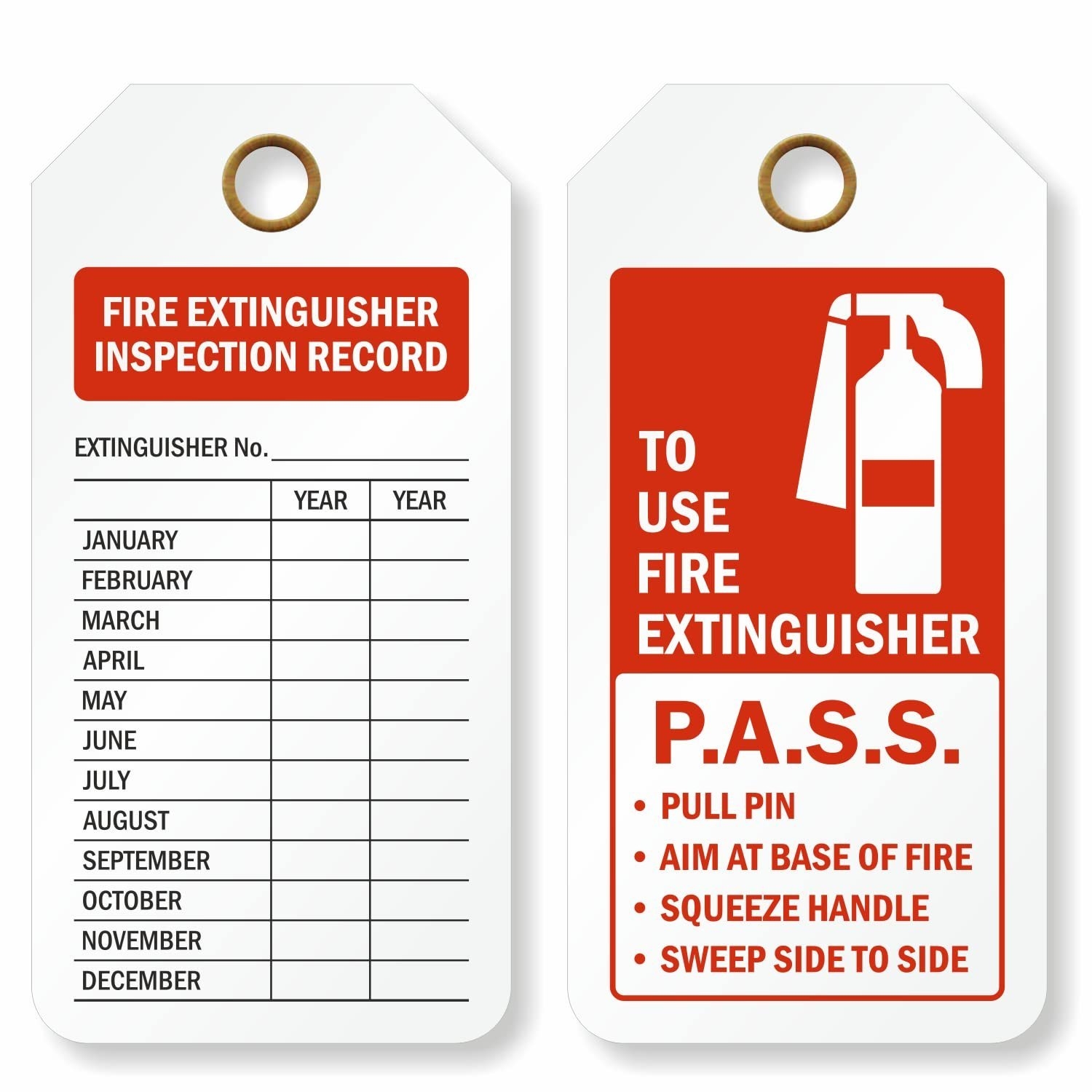 Red And White PVC Fire Extinguisher Inspection Tag At 15 piece In New Delhi