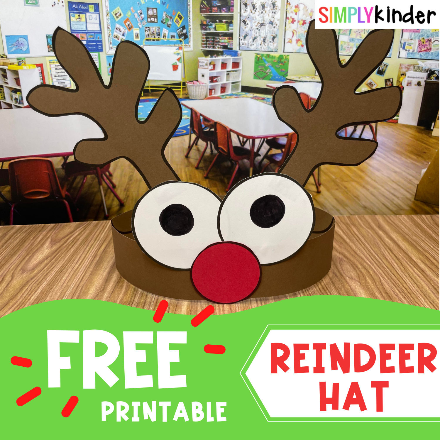 Reindeer Hat Free Printable Simply Kinder Reindeer Hat Free Printable Simply Kinder