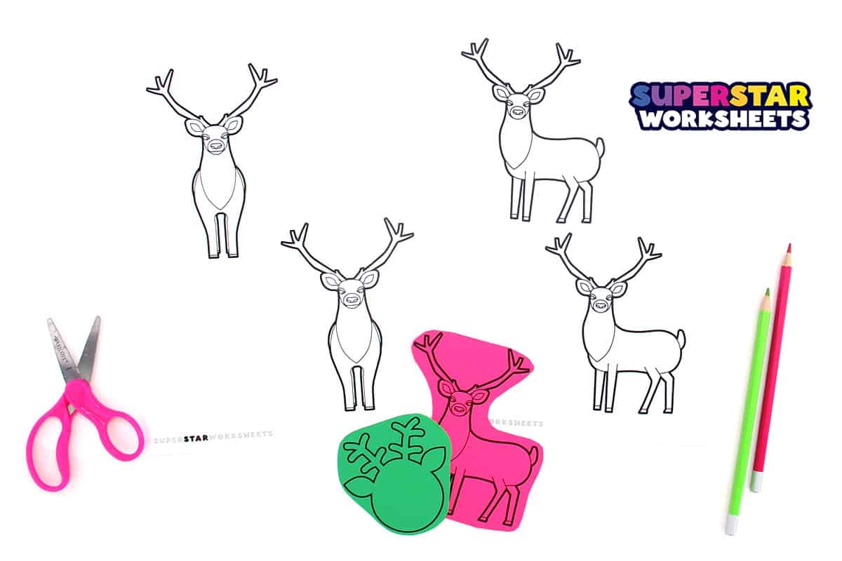 Reindeer Template Free Printables Superstar Worksheets