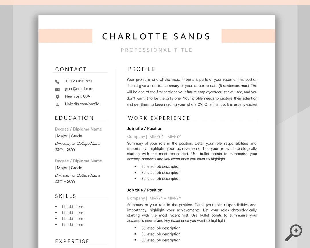RESUME TEMPLATE Word Professional Resume Template Minimalist Executive CV Template Free Resume Template Bundle Curriculum Vitae Etsy