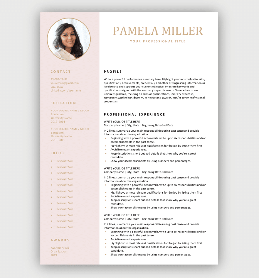 Resume Templates Free Download Customize In Microsoft Word
