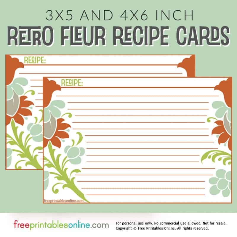 Free Printable Recipe Card Template Free Printable Recipe Card Template