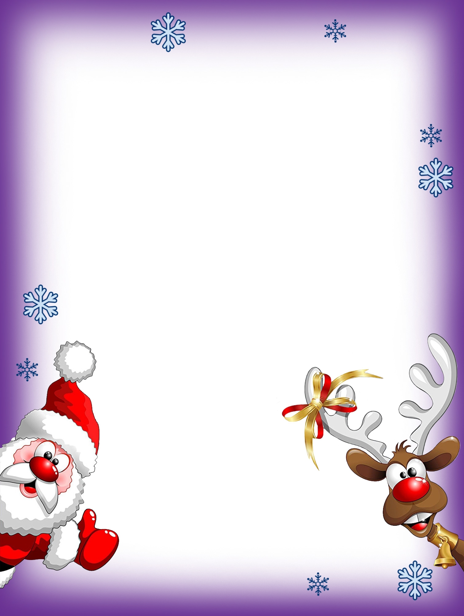 Santa And Rudolf Blank Christmas Notepaper Rooftop Post Christmas Printables