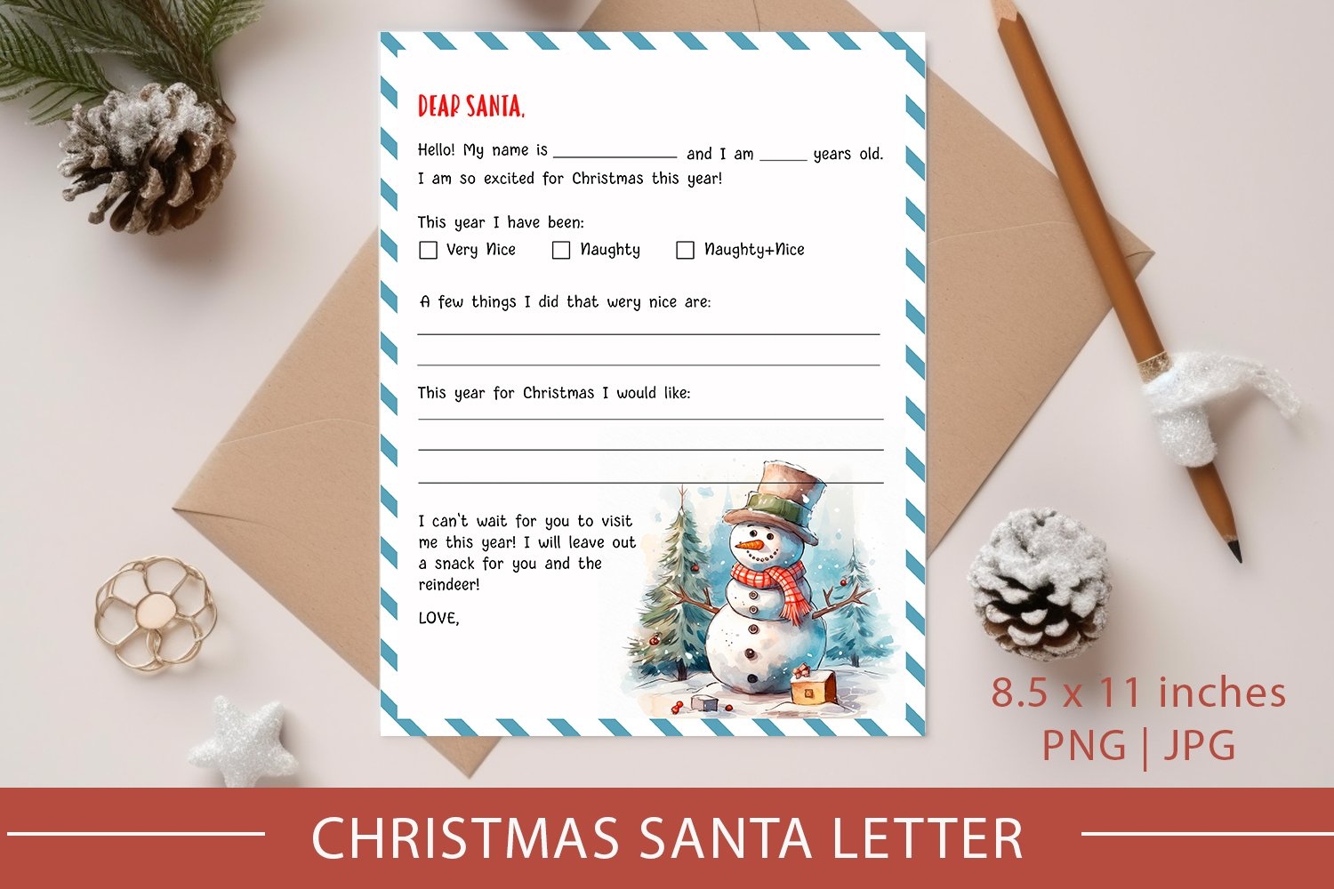 Santa Letter Printable Christmas Letter Template