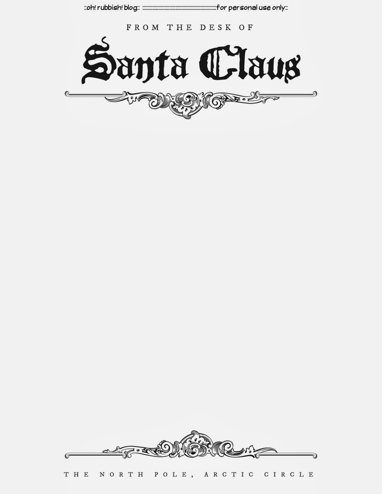 Printable From Santa Letter Template
