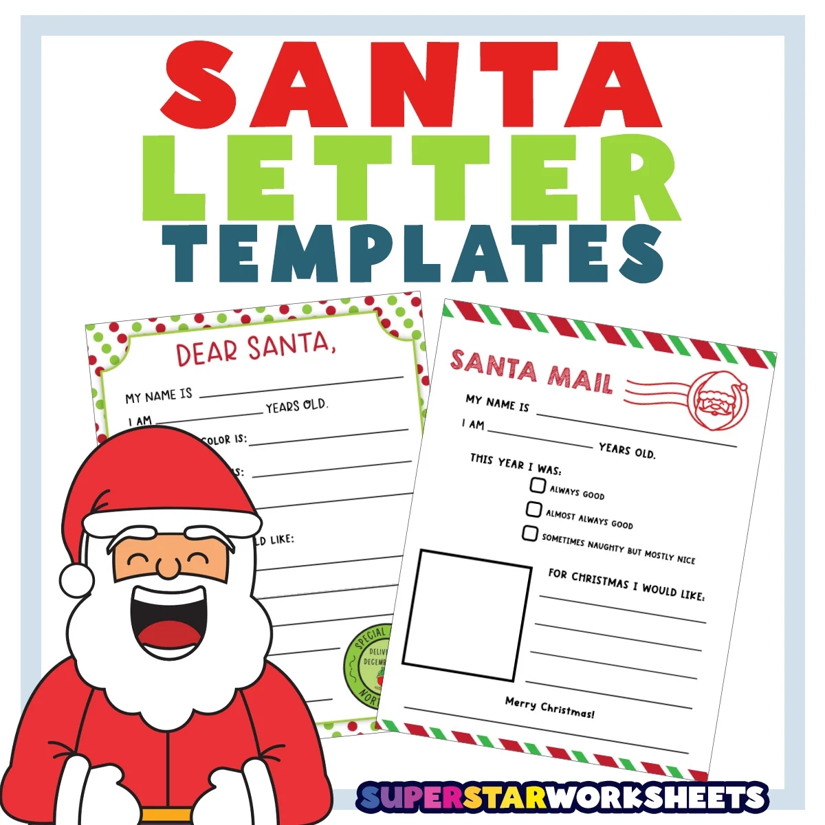 Santa Letter Templates Free Printables Superstar Worksheets Santa Letter Templates Free Printables Superstar Worksheets