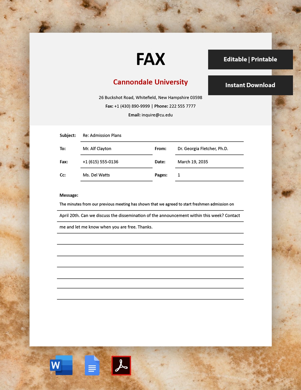 School Fax Cover Sheet Template In PDF Word Google Docs Pages Download Template School Fax Cover Sheet Template In PDF Word Google Docs Pages Download Template