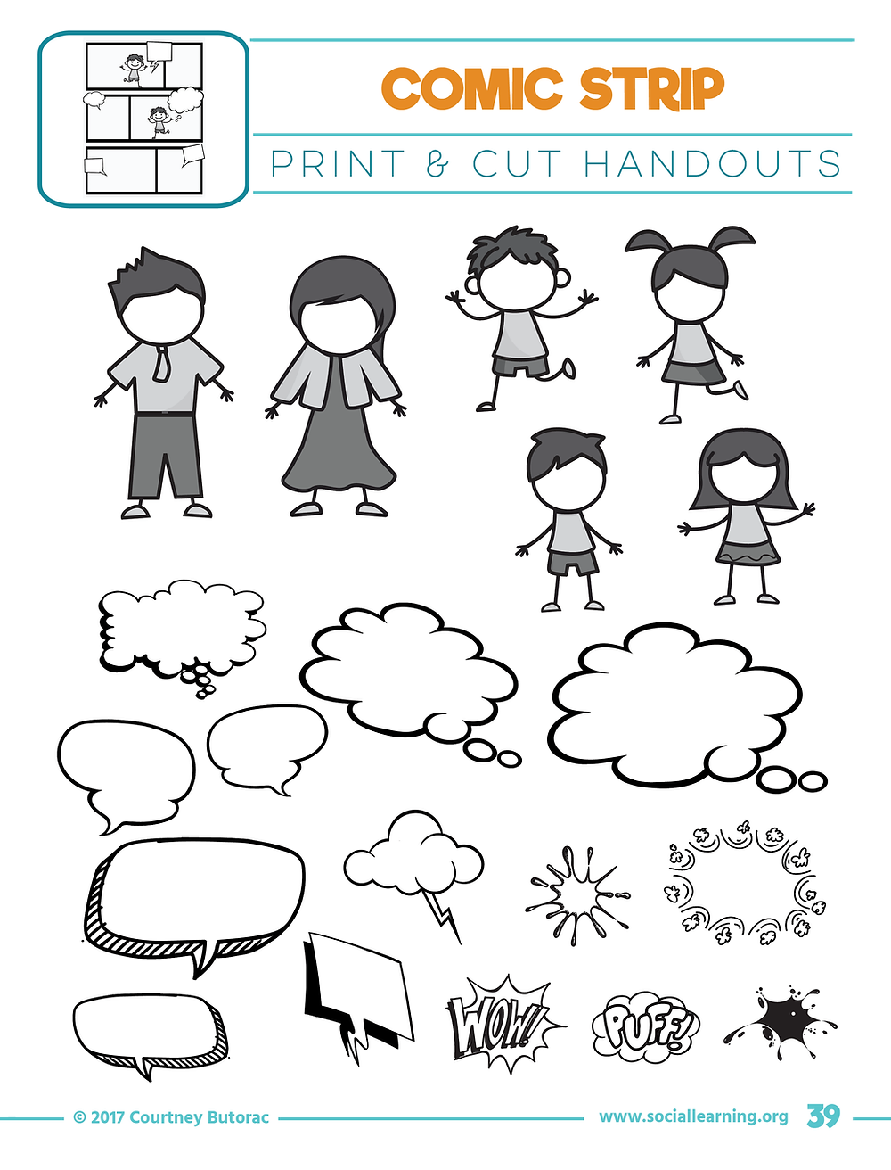 SEL Resources ASD Resources Comic Strip Template