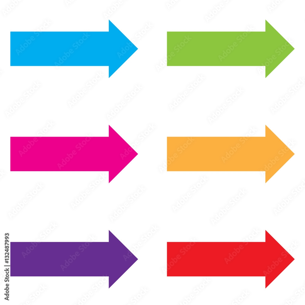 Set Of Colorful Arrow Template Isolated On White Background Stock Vector Adobe Stock