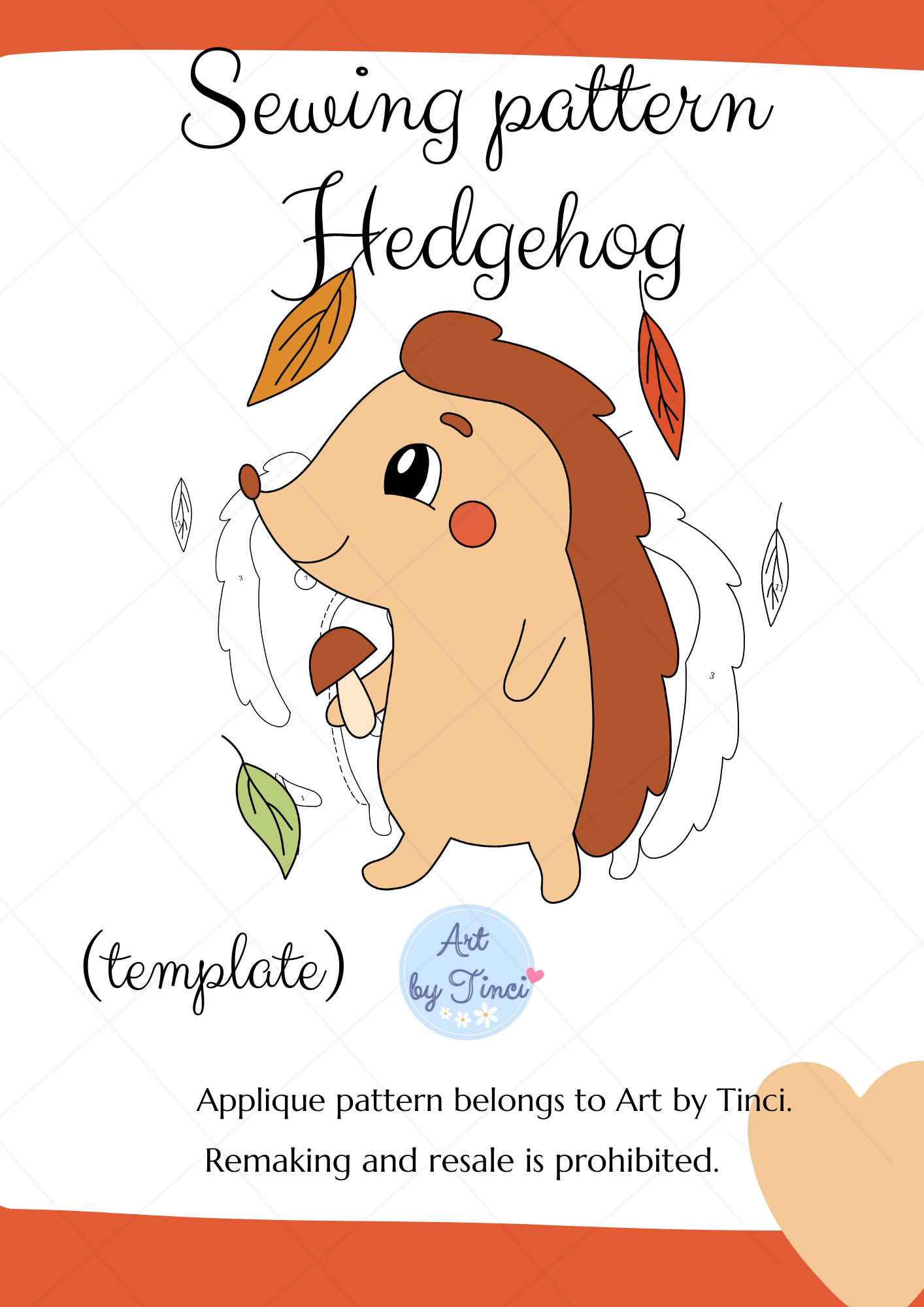 Sewing Pattern Hedgehog template Payhip