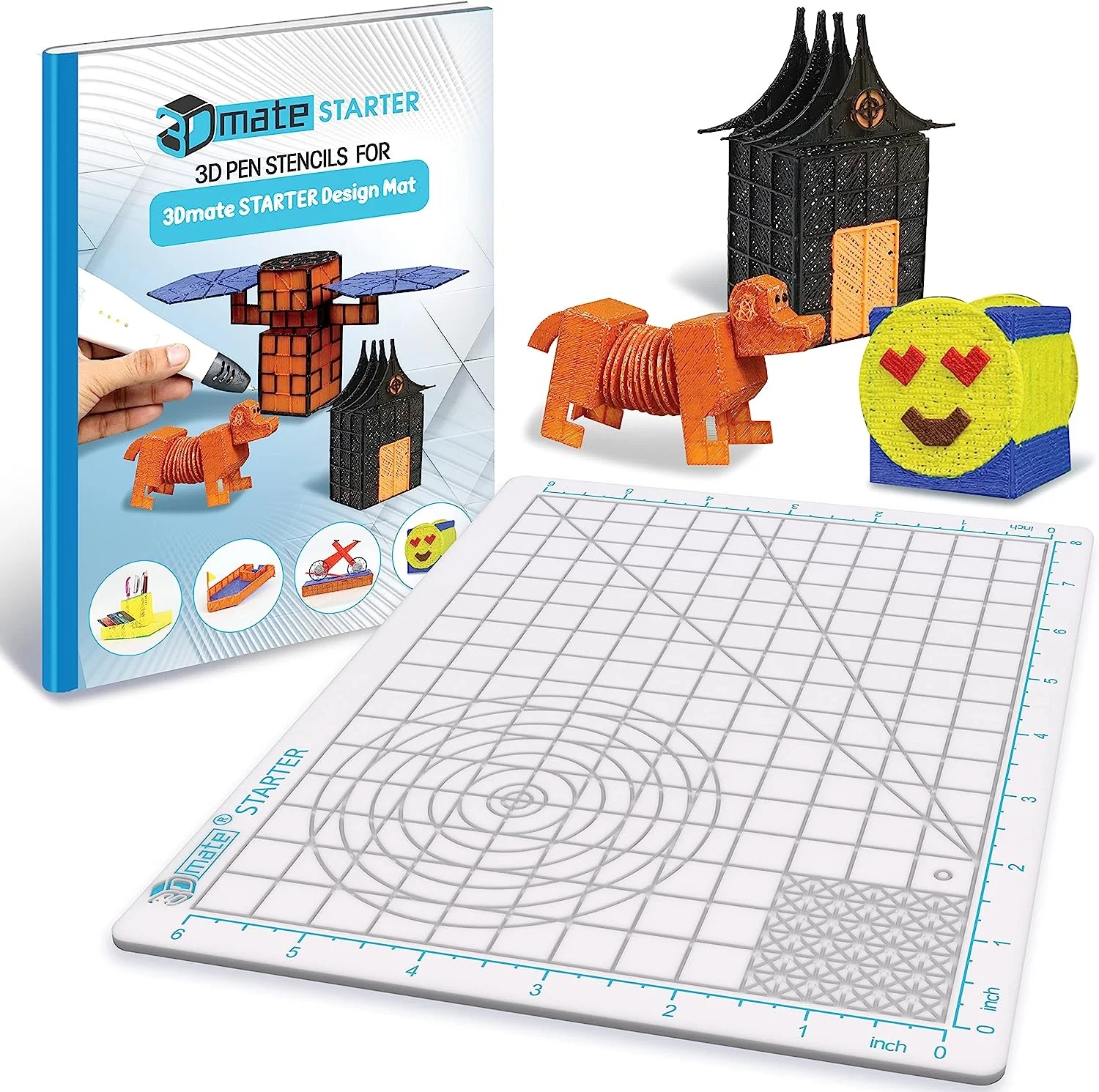 Silicon 3D Pen Mat Starter Transparent 9 X 7 Inches Templates For Kids Adult Compatible Stencils Book Walmart