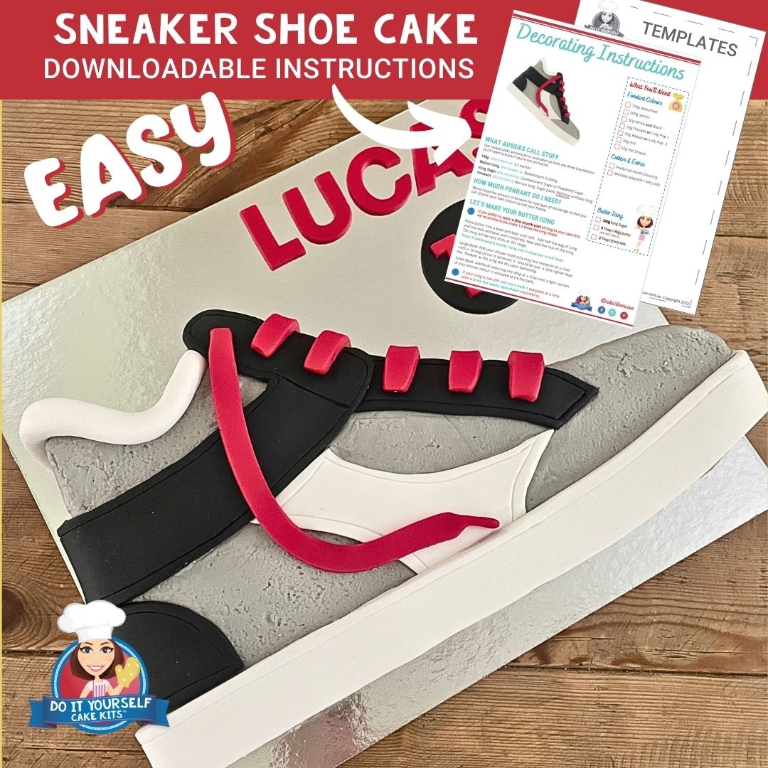 Sneaker Cake Printable Template Decorating Tutorial Teens