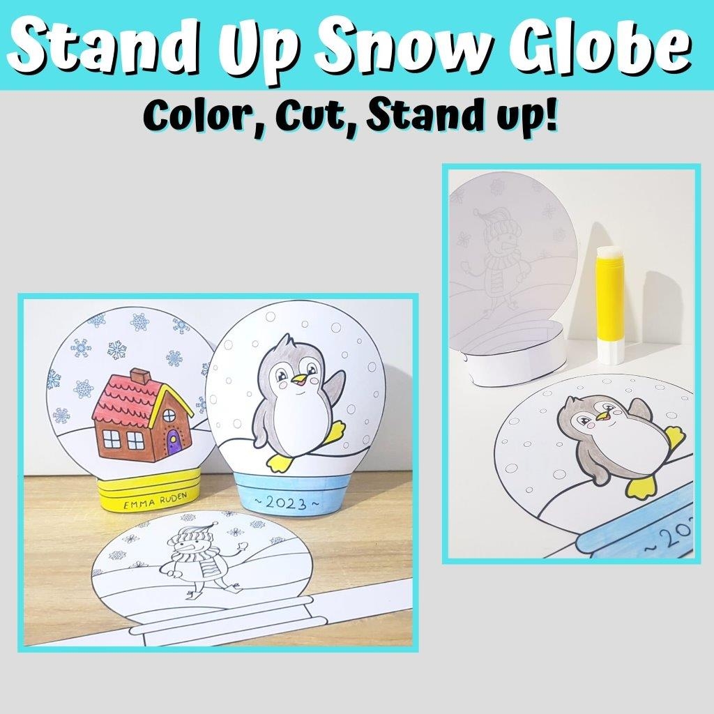 Snow Globe Template Snow Globe Craft Color Cut Stand up Made By Teachers