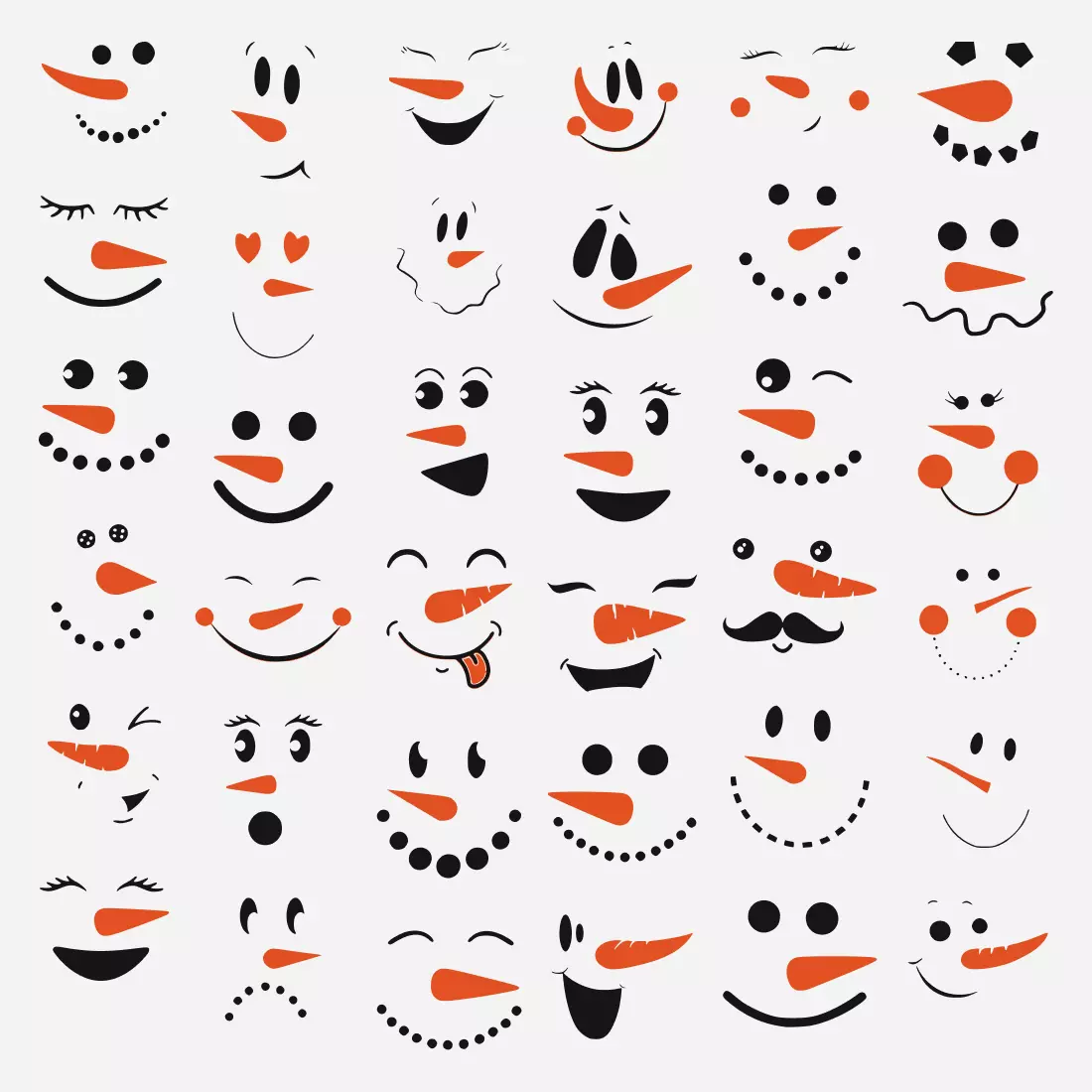 Snowman Face SVG Collection MasterBundles