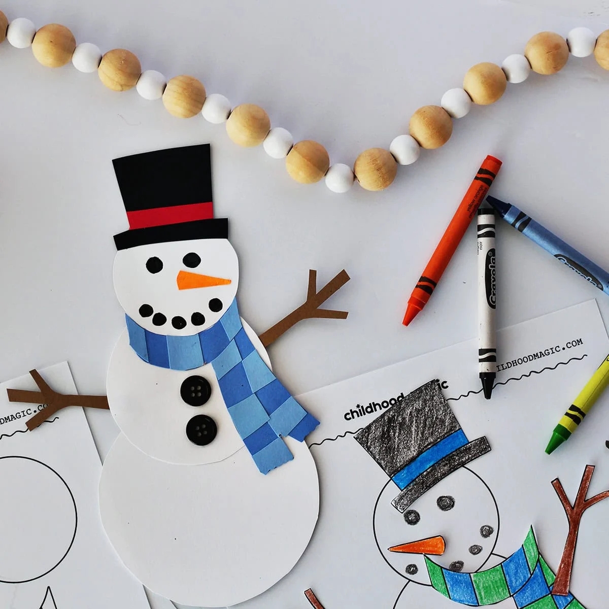 Snowman Template Free Printable Childhood Magic