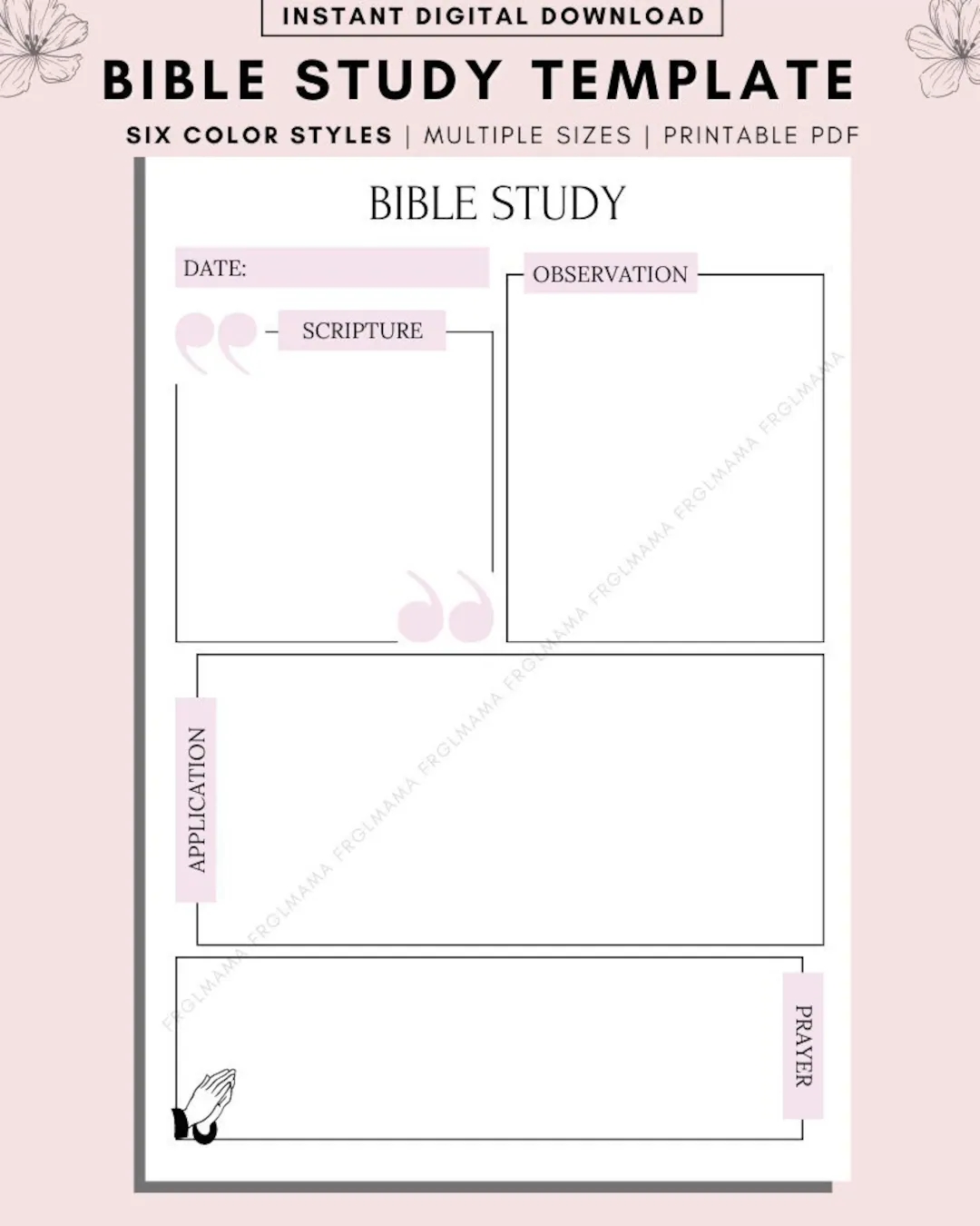 Printable Bible Study Journal Template