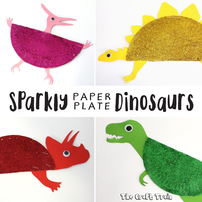 Sparkly Paper Plate Dinosaurs The Craft Train Sparkly Paper Plate Dinosaurs The Craft Train
