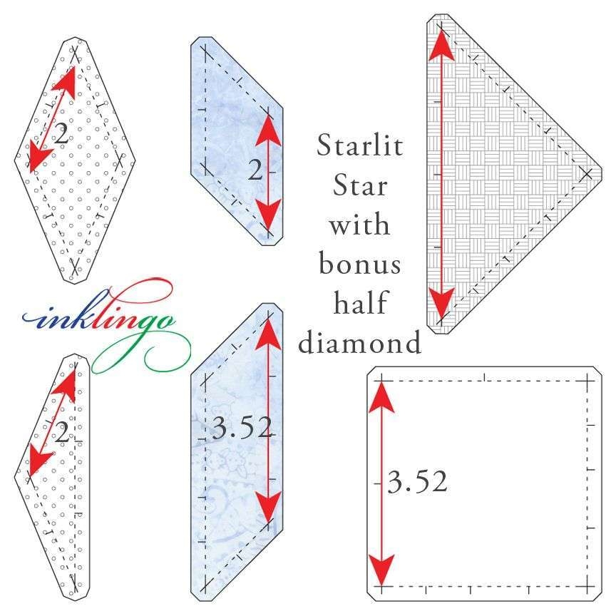 Starlit Star 12 Inch PDF Quilt With Inklingo