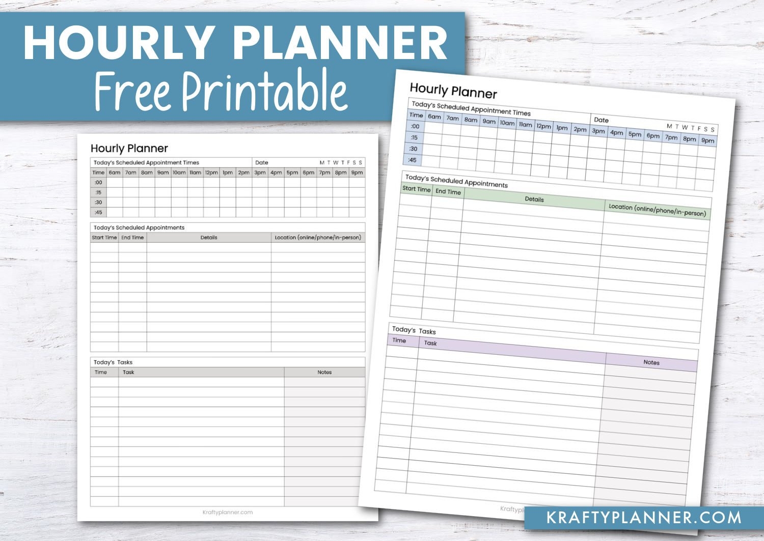 Hourly Planner Template Printable