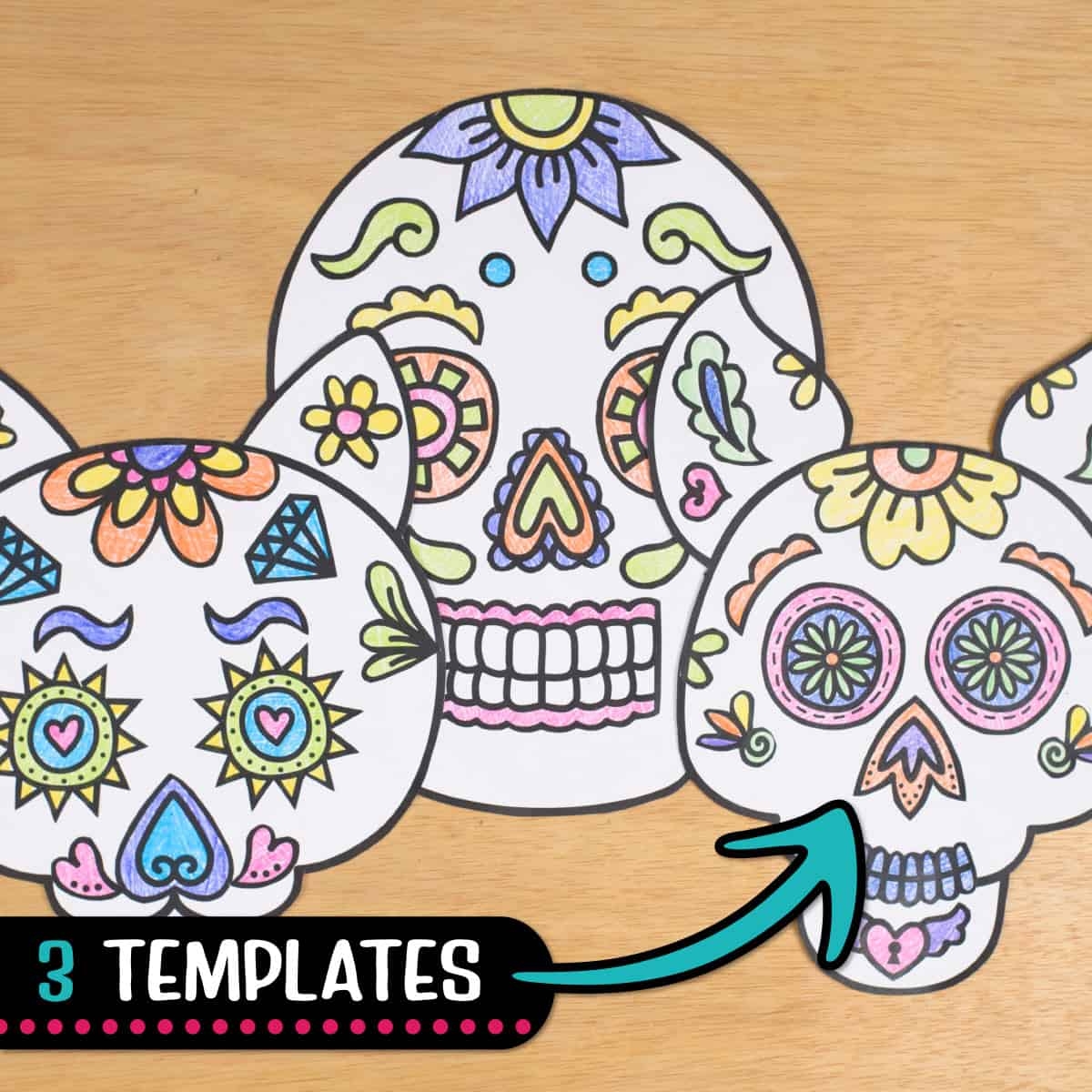 Printable Blank Sugar Skull Template