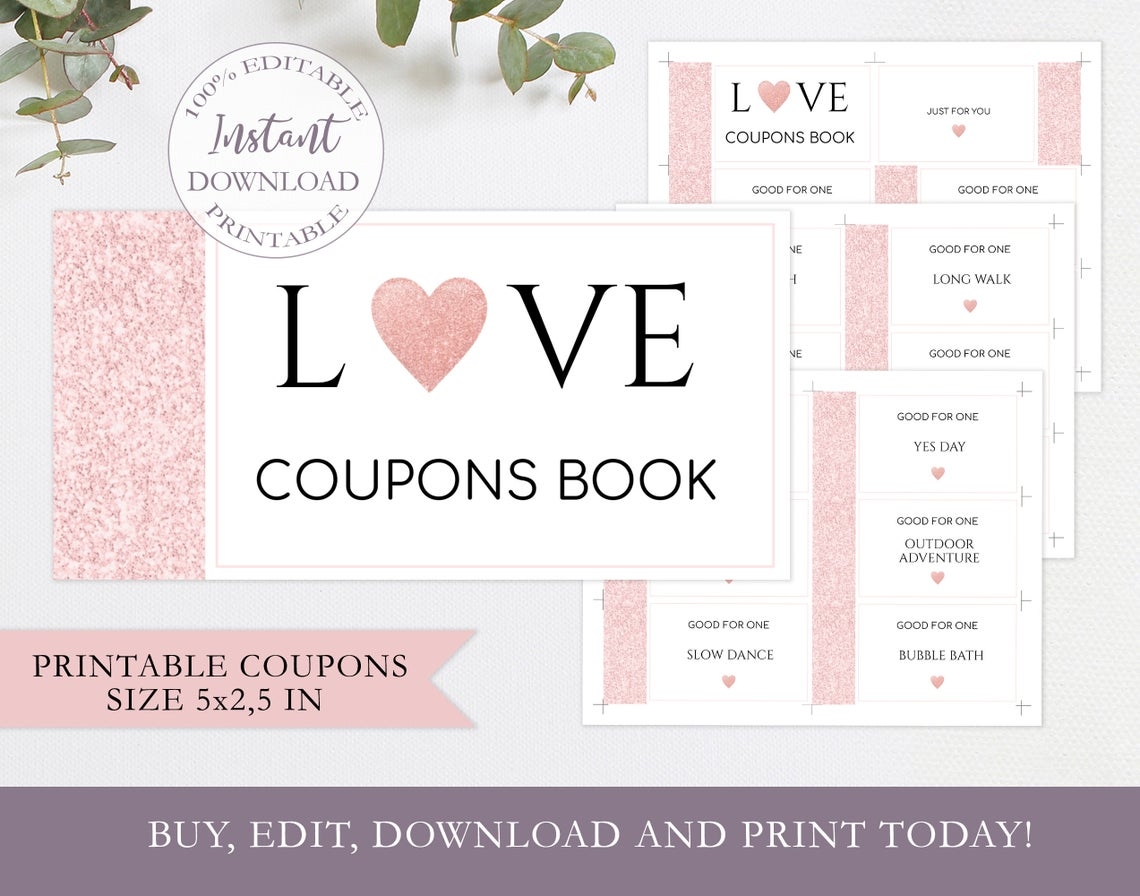SunRayArt Designs Love Coupons Book Editable Template