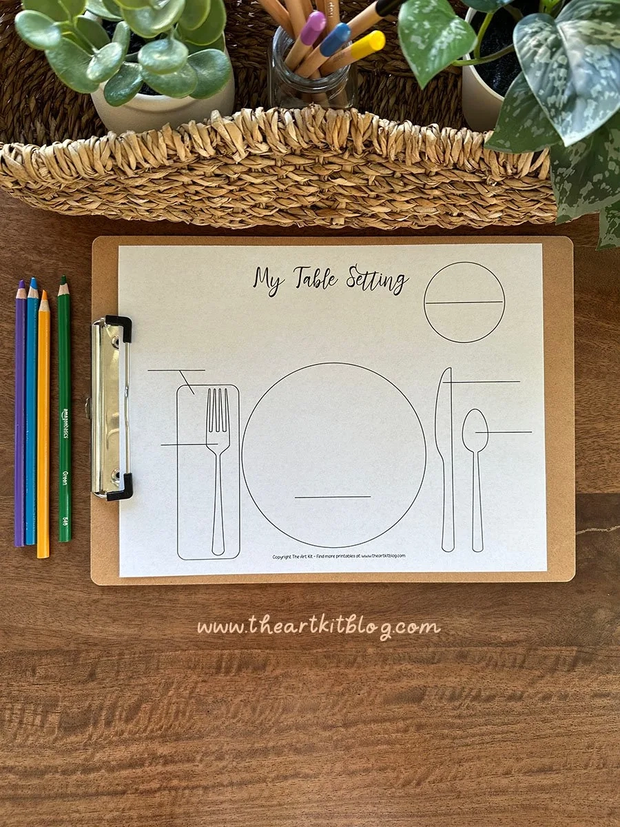 Table Setting Placemat Printables For Kids The Art Kit