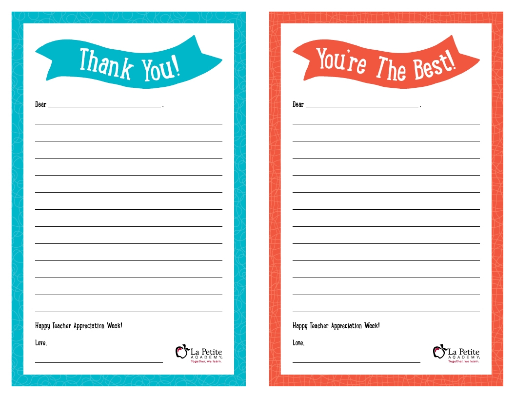 Thank You Note Printable Template
