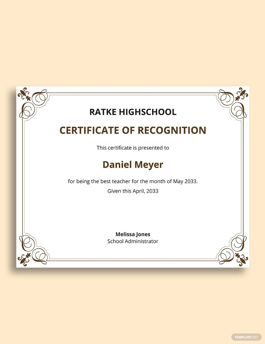 Teaching Award Certificate Template In Word Pages Publisher Google Docs Download Template