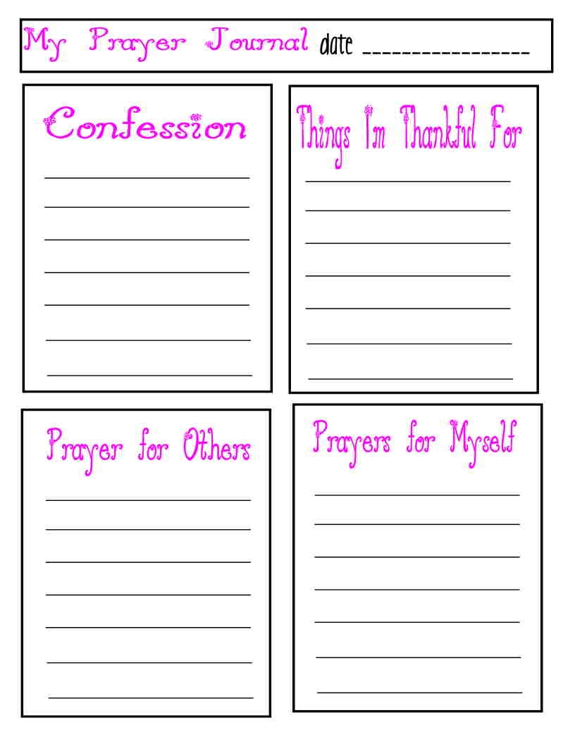 Free Printable Prayer Journal Template Free Printable Prayer Journal Template