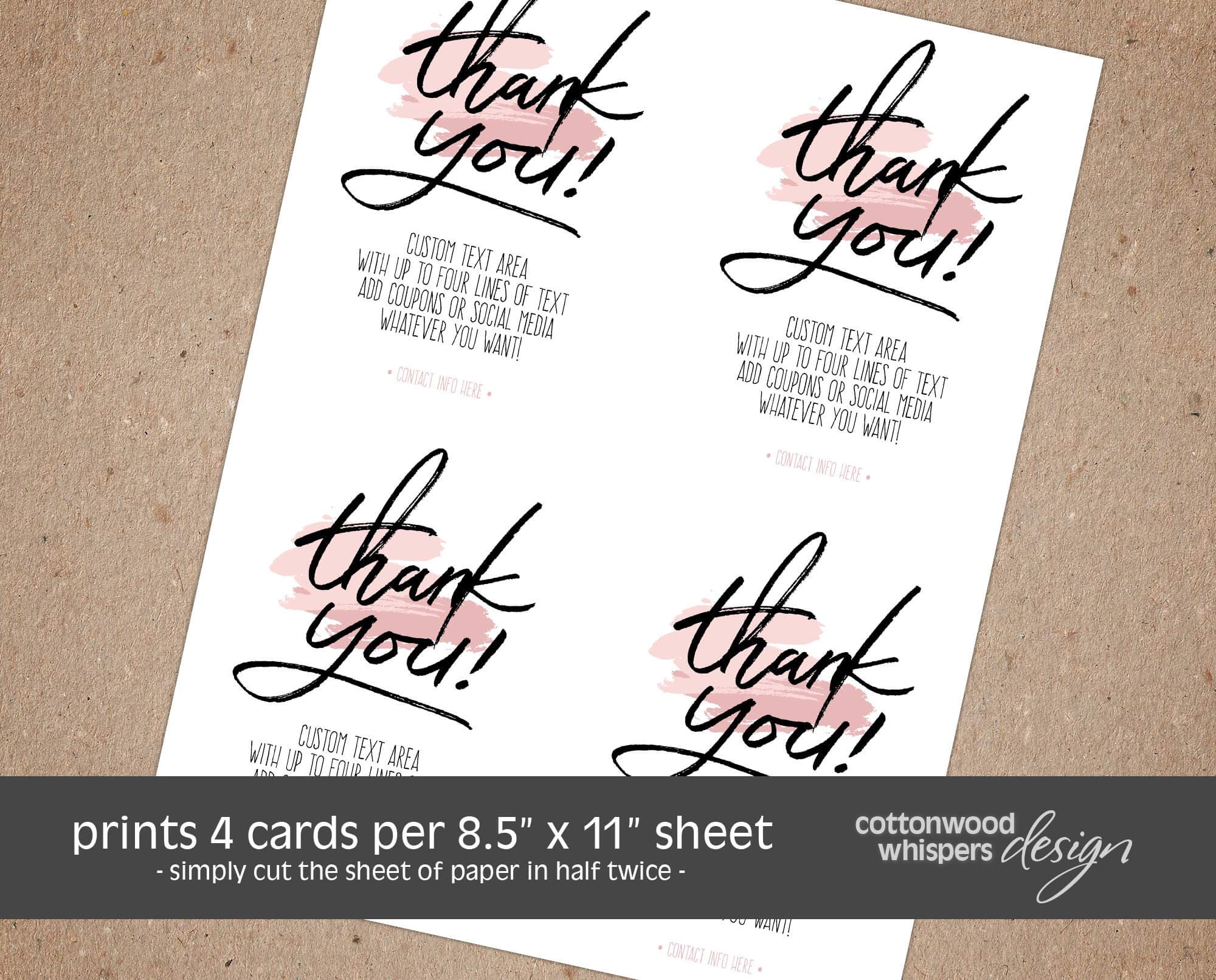 THANK YOU Editable PDF Thank You Card For Resellers Printables By Cottonwood Whispers