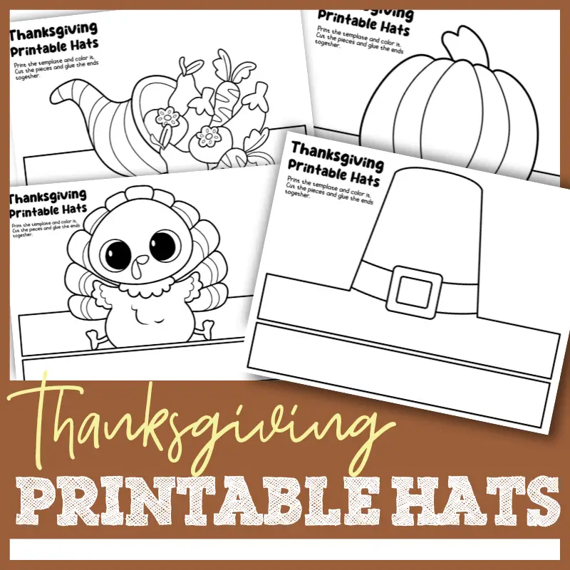 Thanksgiving Hat Printable Printable Party Favors