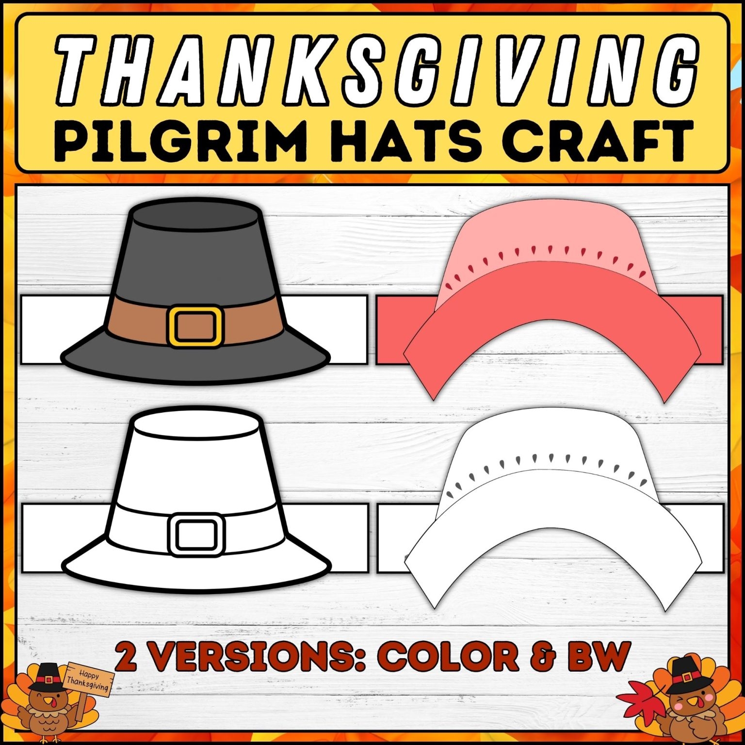 Thanksgiving Pilgrim Hats Craft Worldly DIY