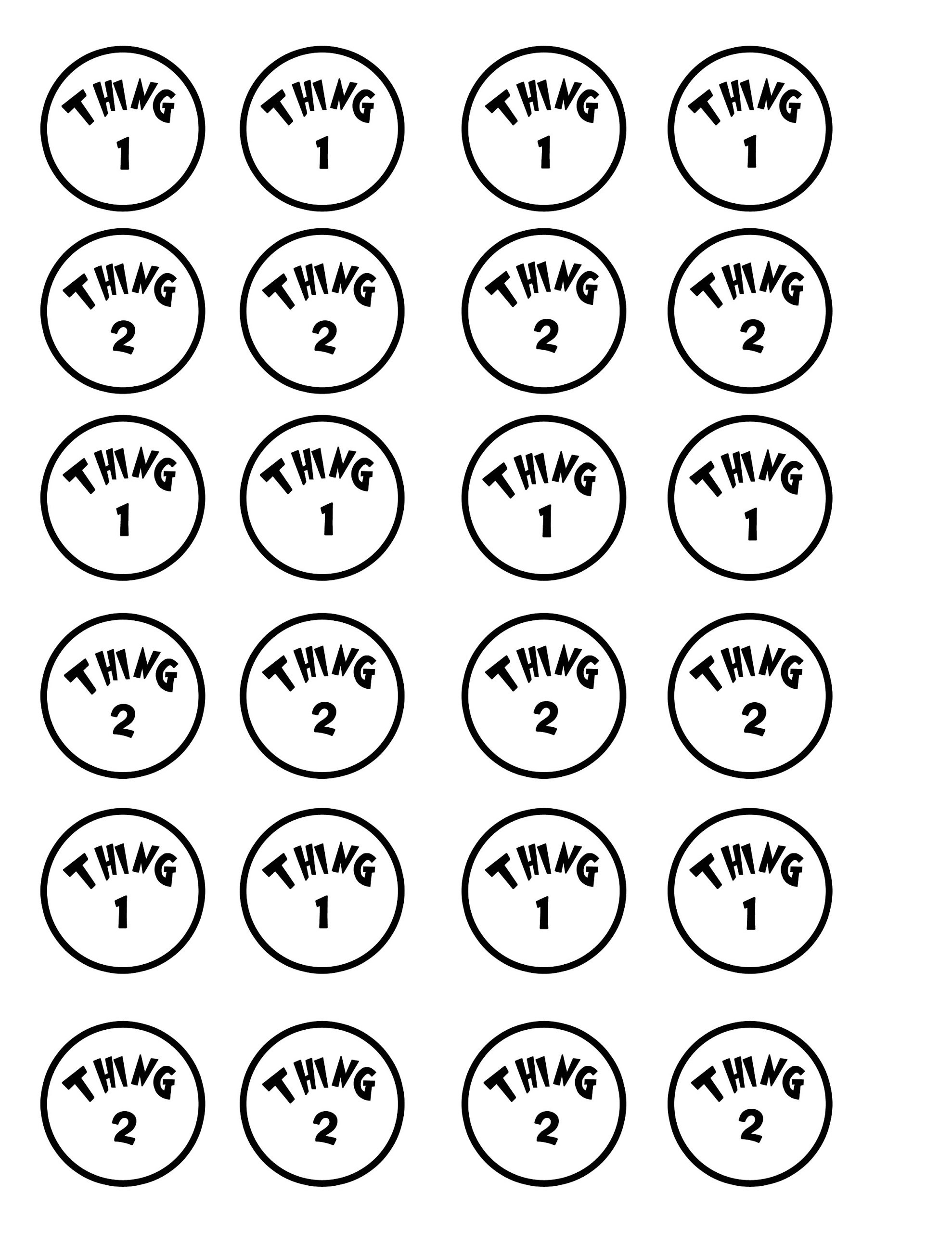 Printable Thing 1 And Thing 2 Face Template