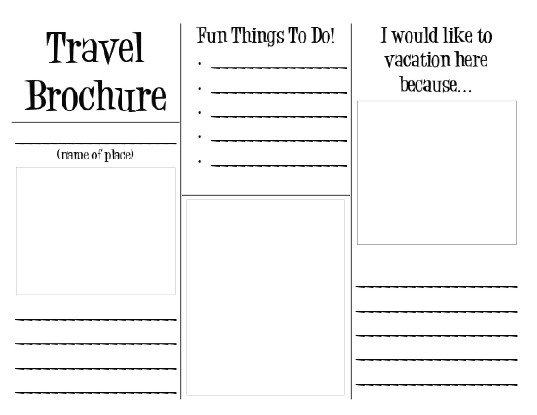 Travel Brochure Template Printable Worksheets Library