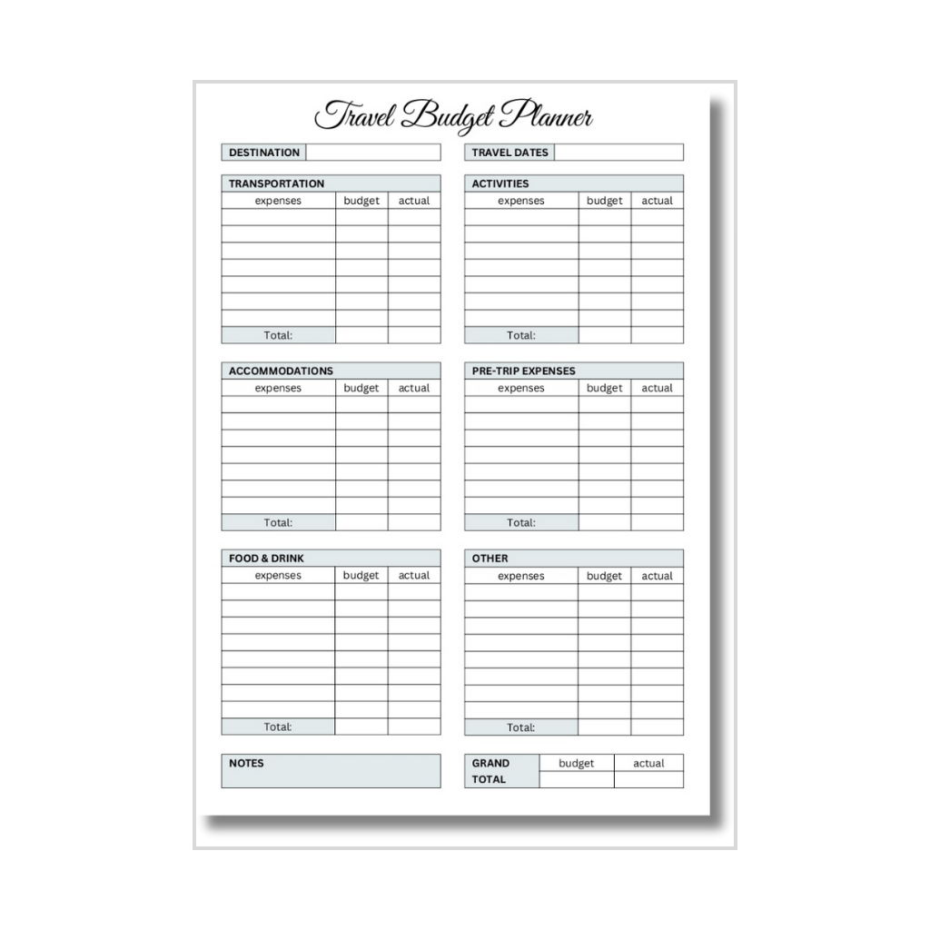Budget Planner Template Printable