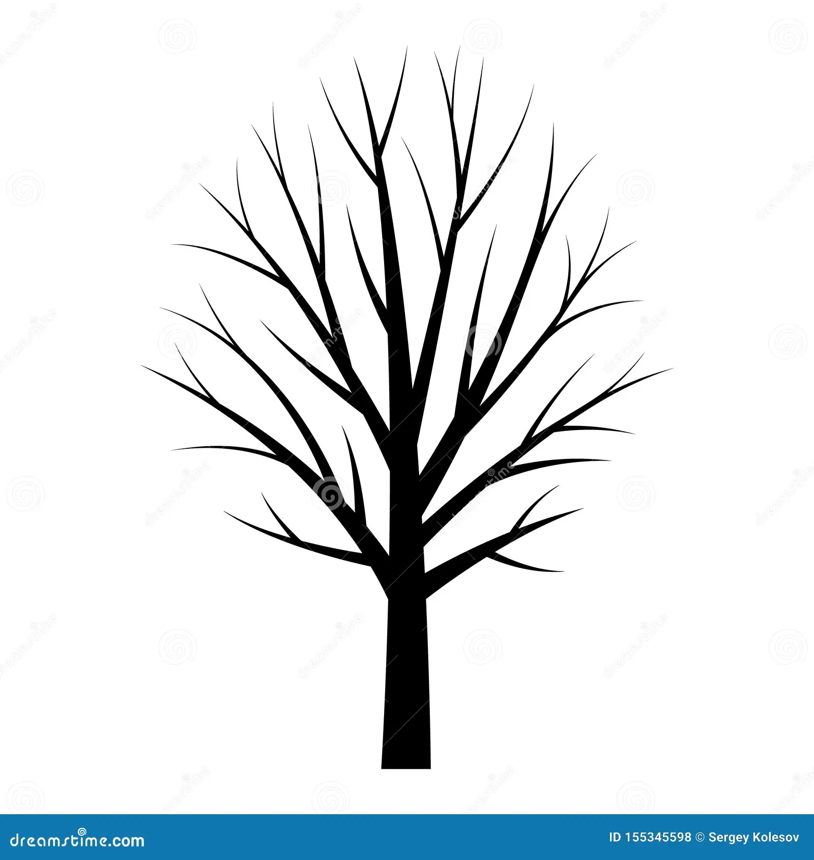 Tree Black Silhouette Free Tree Template Stock Vector Illustration Of Drawing Halloween 155345598