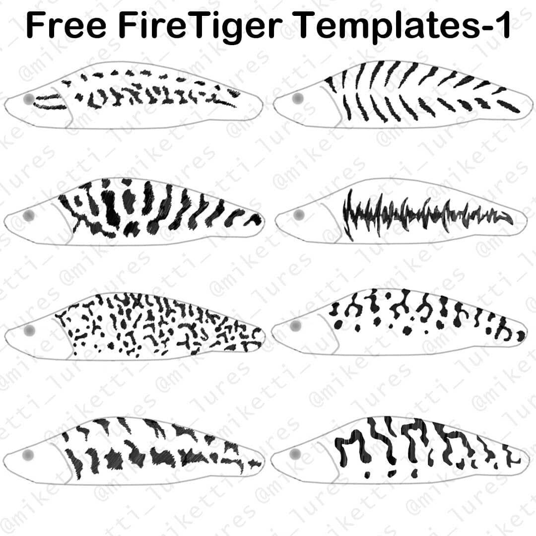 Trout Pattern 1 Airbrush Lure Stencil Template Etsy Canada Worksheets Library