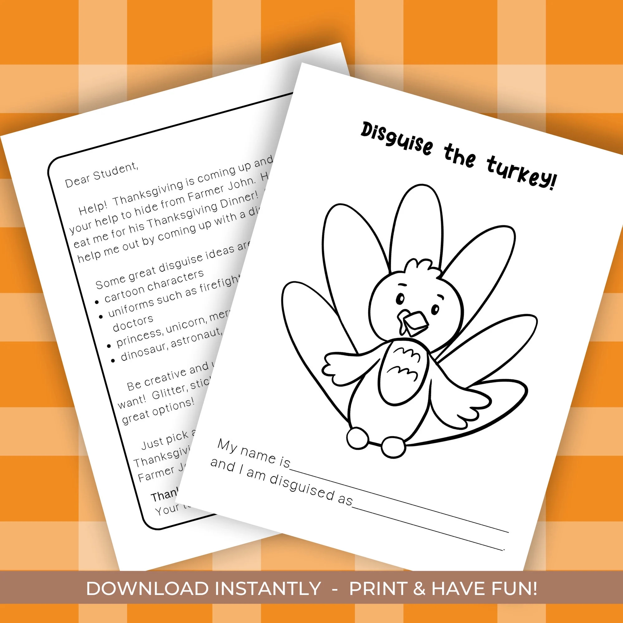 Turkey In Disguise Project Disguise A Turkey Printable Turkey Disguise Ideas Disguise A Turkey Template Printable Turkey Template Letter Etsy Turkey In Disguise Project Disguise A Turkey Printable Turkey Disguise Ideas Disguise A Turkey Template Printable Turkey Template Letter Etsy
