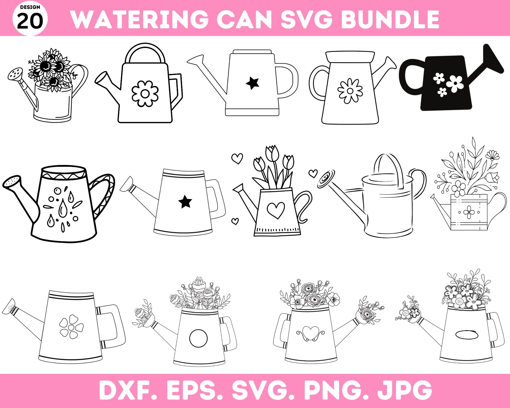 Printable Watering Can Template