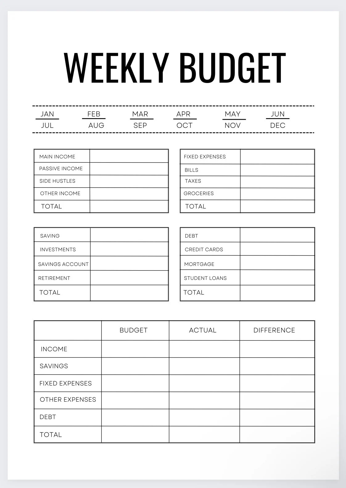 Weekly Budget biweekly Budget budget Template budget By Paycheck financial Planning budget Binder saving Money paycheck Budget budget Sheet Etsy
