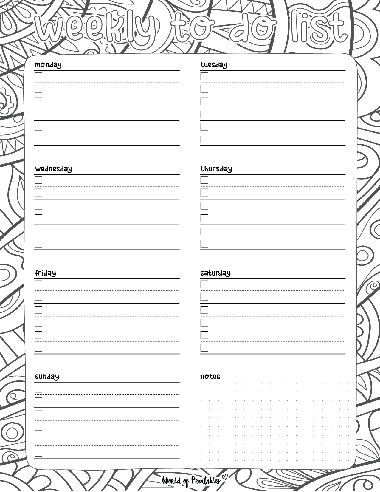 To Do List Template Free Printable
