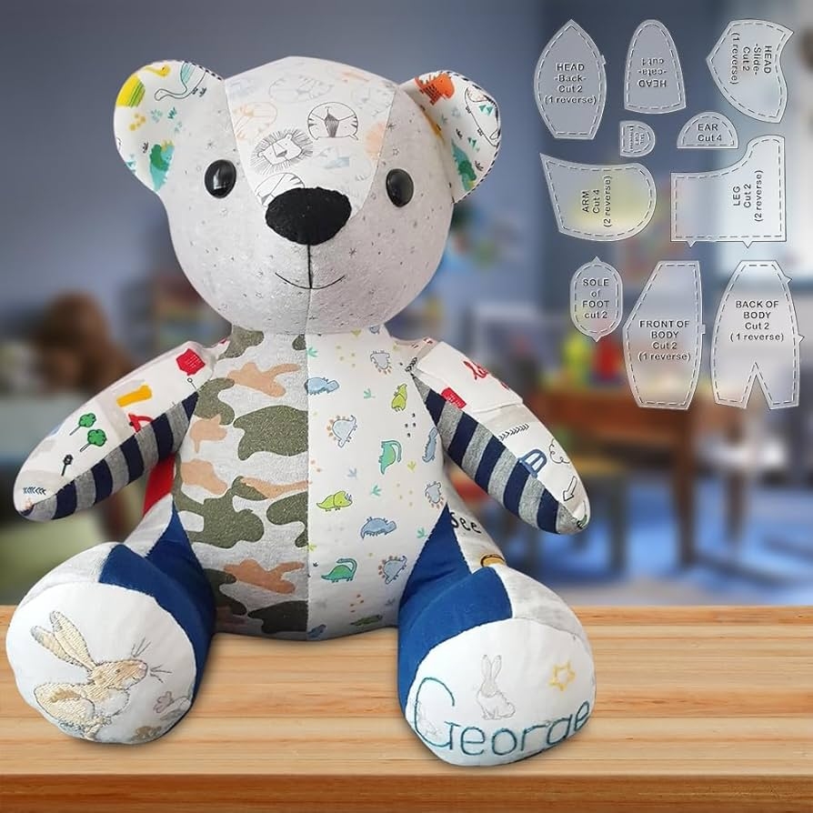 ZOYDP Memory Bear Template Ruler Set 20PCS 10 15inch Memory Bear Pattern Memory Bear Sewing Quilting Template Pattern Acrylic Memory Bear Template Ruler Kit For Christmas Gifts With Instructions Amazon co uk 