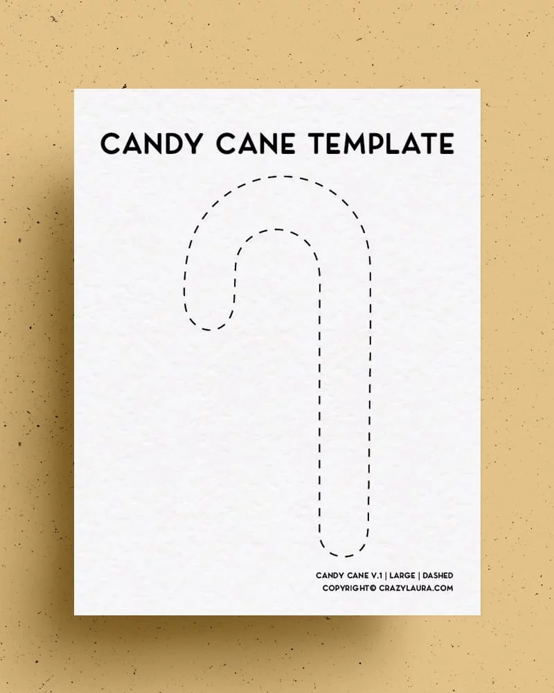 Free Printable Candy Cane Template